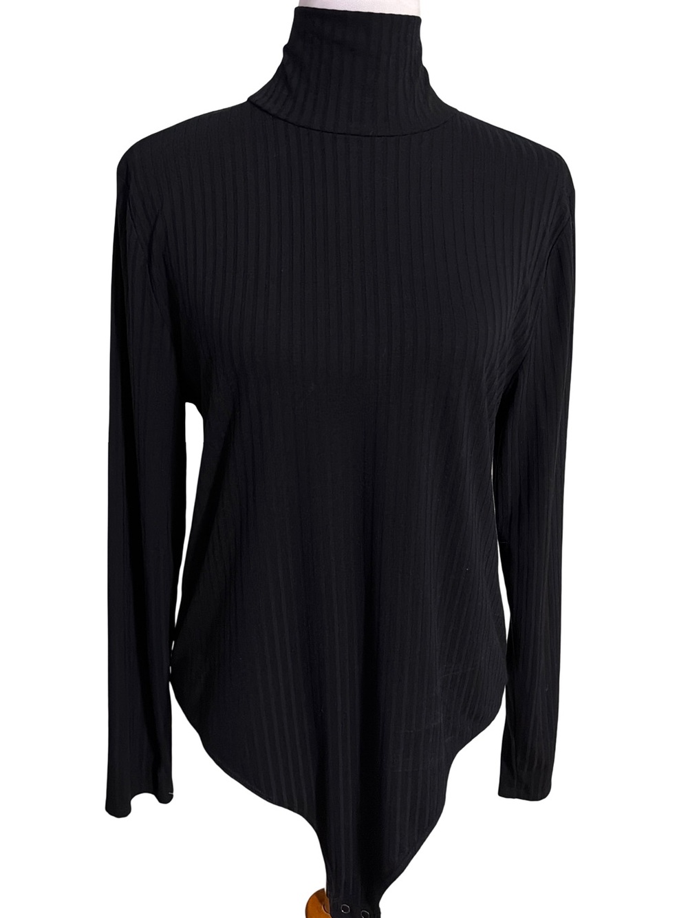 Banana Republic Black Ribbed Long Sleeve Turtleneck Bodysuit